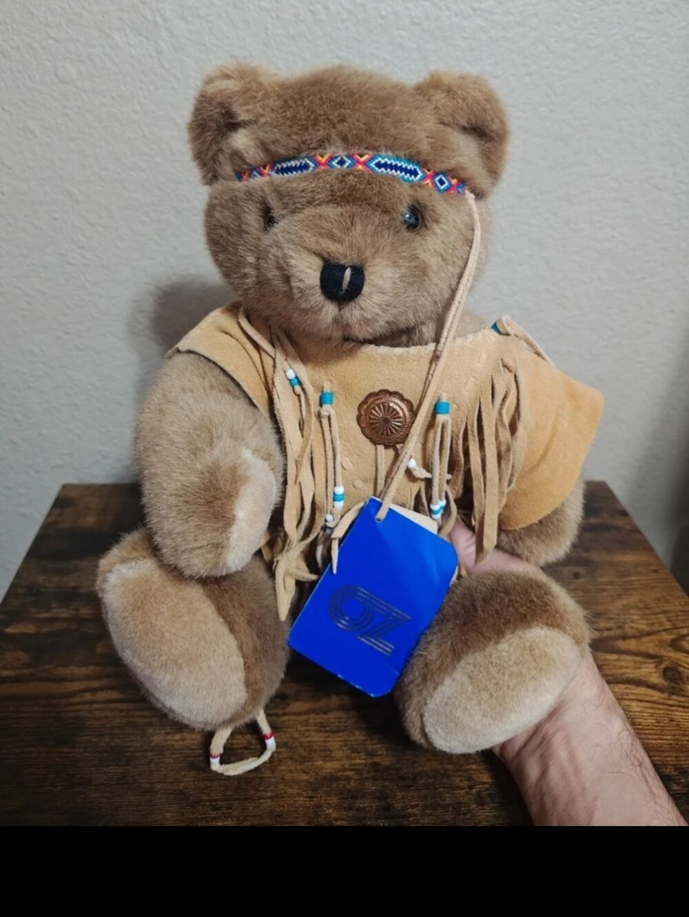 1990 Oz Ent. “Paco” Lonestar Bear Plush Signed By Artist Remi Kramer In 1995